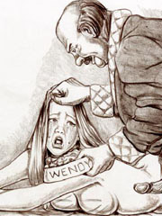 Screaming of wildness she undertakes the pain