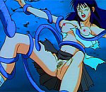 Horny anime housewife loves her big breasts squeezed and her wet clit tickled