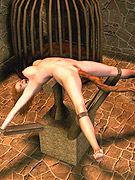 Crying brunette endures a flogging and hot wax