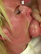 Exotic babe with cum in her face