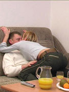 Drunken blonde with cute ponytails gets ruthlessly face-fucked by her lewd boyfriend