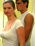 Hot swinger couple fucks sexy teen hottie