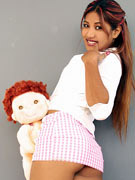 Punjabi ho strips then toys her pussy with silver dildo
