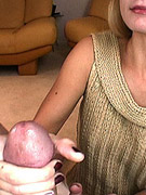 Busty blonde vixen masturbating in her pink stockings