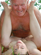Filthy slut shagged by an old man