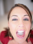 Horny brunette cutie noelle gets sticky cum facial