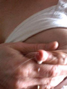 Slutty preggo stripping and giving perfect blowjob