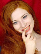 Horny redhead with flaming red bush