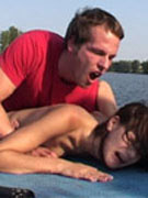 Two guys have abducted this beautiful girl for their pleasure.